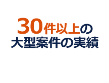 30件以上の大型案件の実績